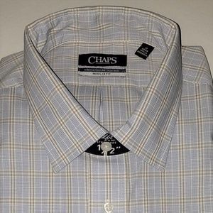 Chaps Regular Fit Stretch Collar Plaid Dress Shirt